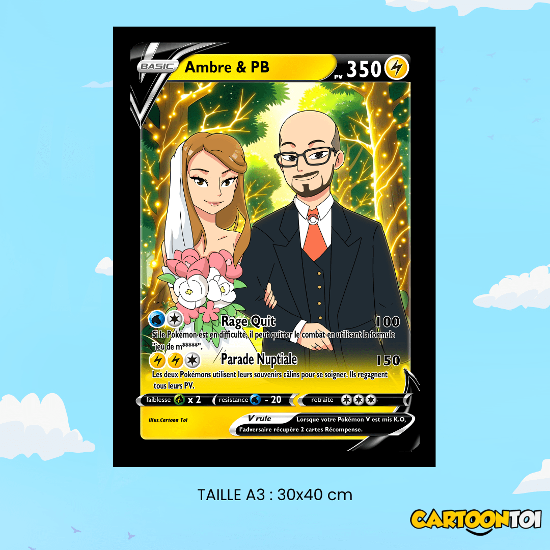 portrait personnalisé de couple en pokemon