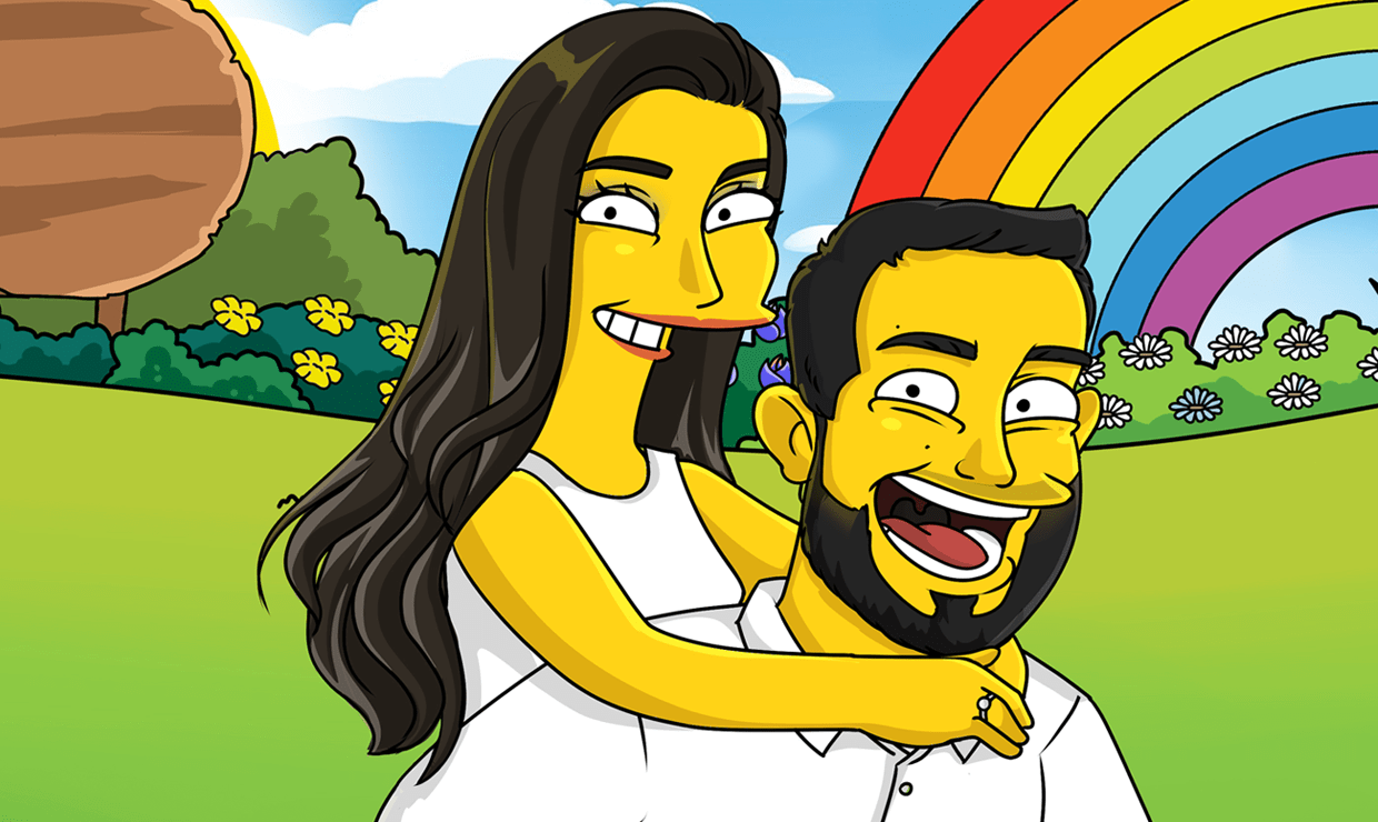 couple dessiné en simpson