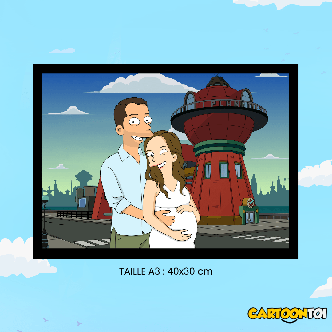 dessin futurama en couple