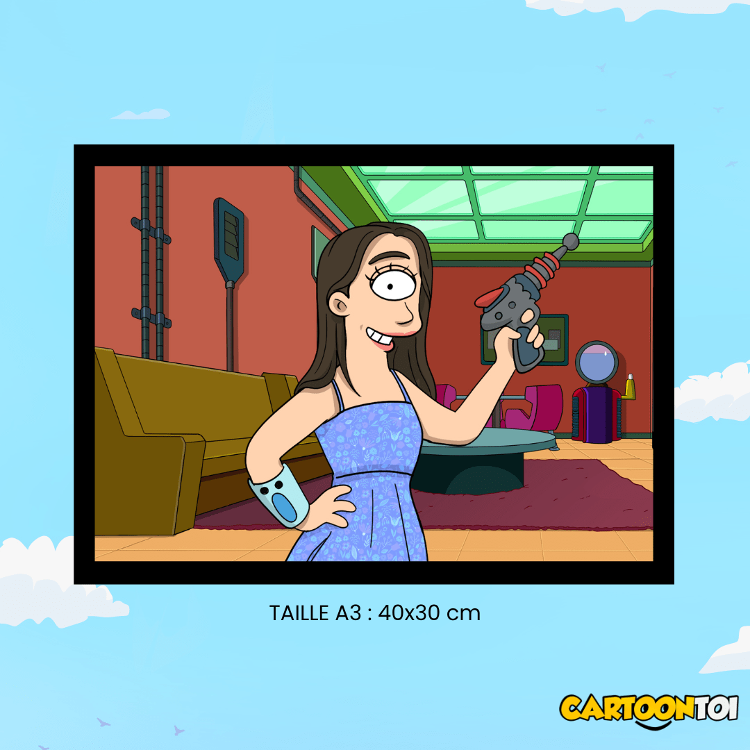 fille dessinée dans le style de Futurama