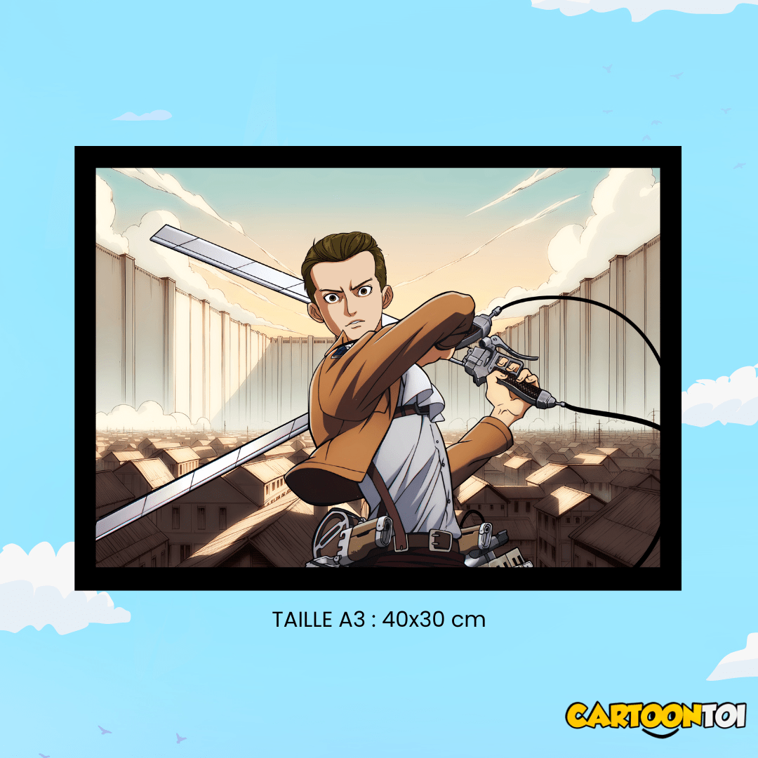 Dessin Attaque des titans personnalisé jeune homme
