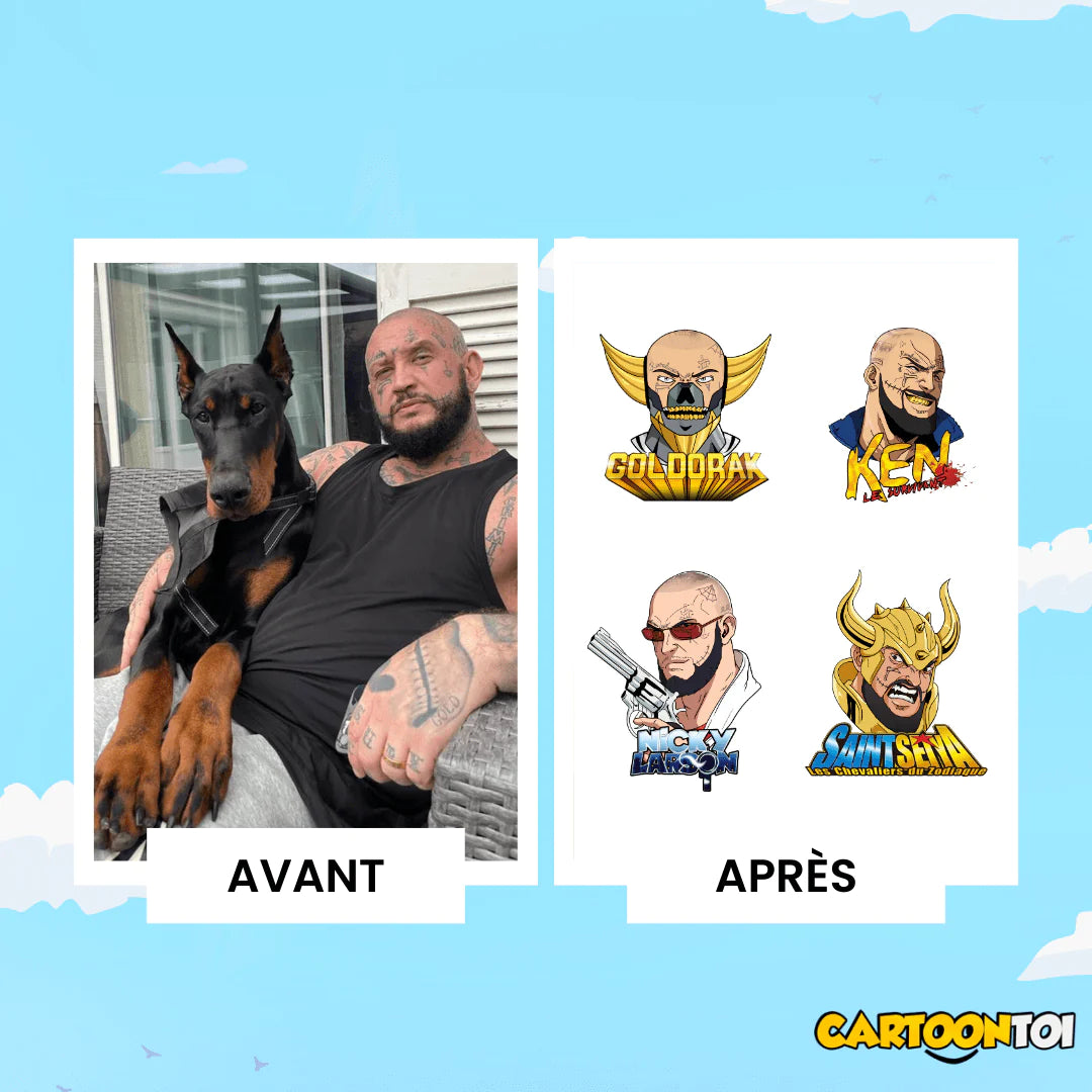 affiche personnalisée dans le style d'un personnage manga