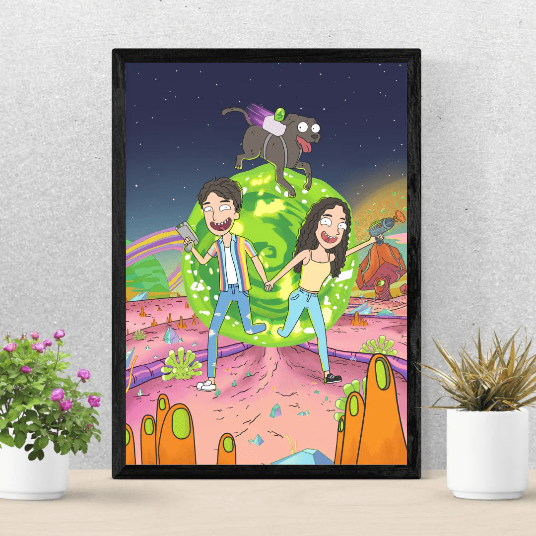 portrait rick et morty personnalisé
