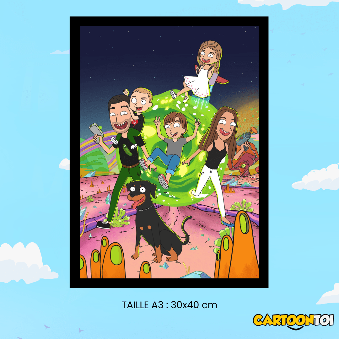 portrait rick et morty en famille
