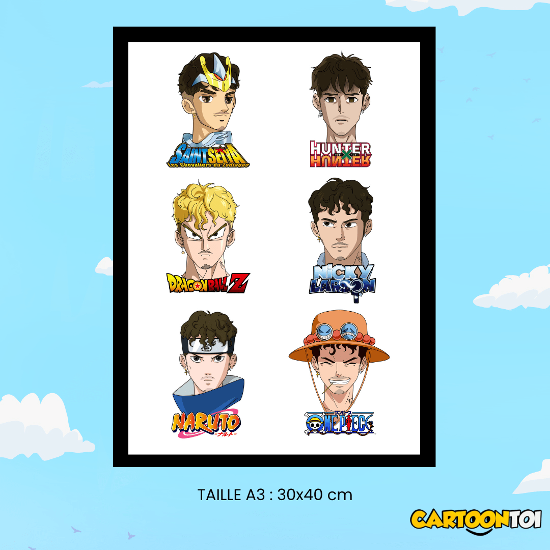 poster manga style personnalisé