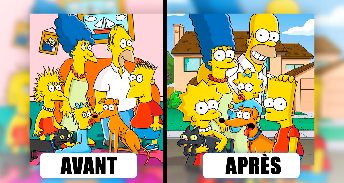 Evolution du dessin Simpson depuis le premier épisode