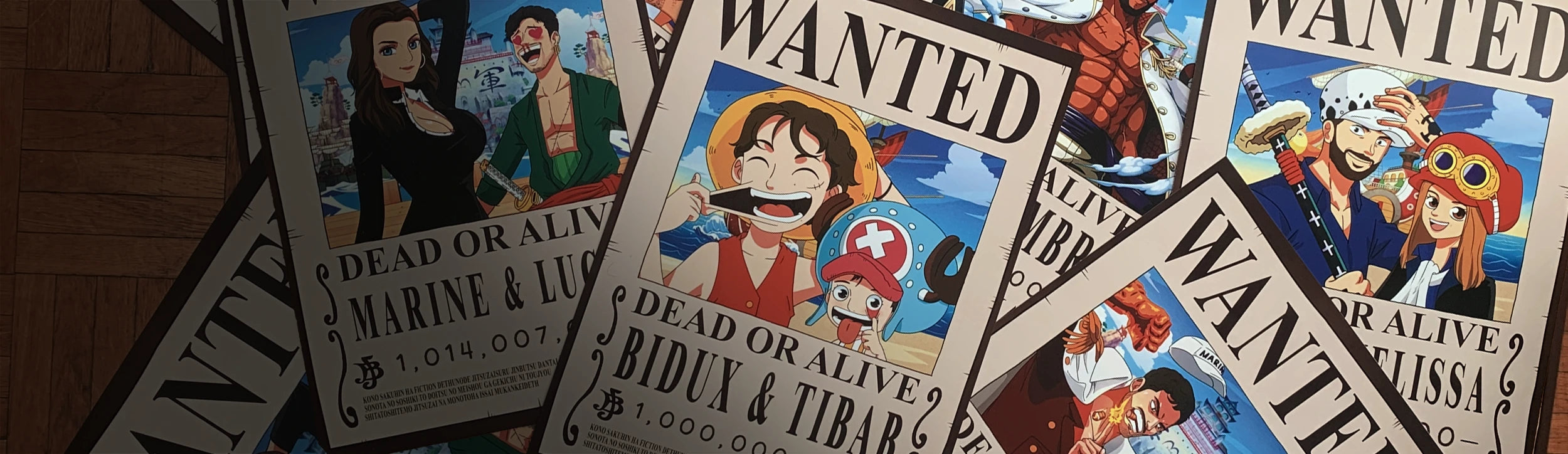 Affiches One Piece Wanted Personnalisées