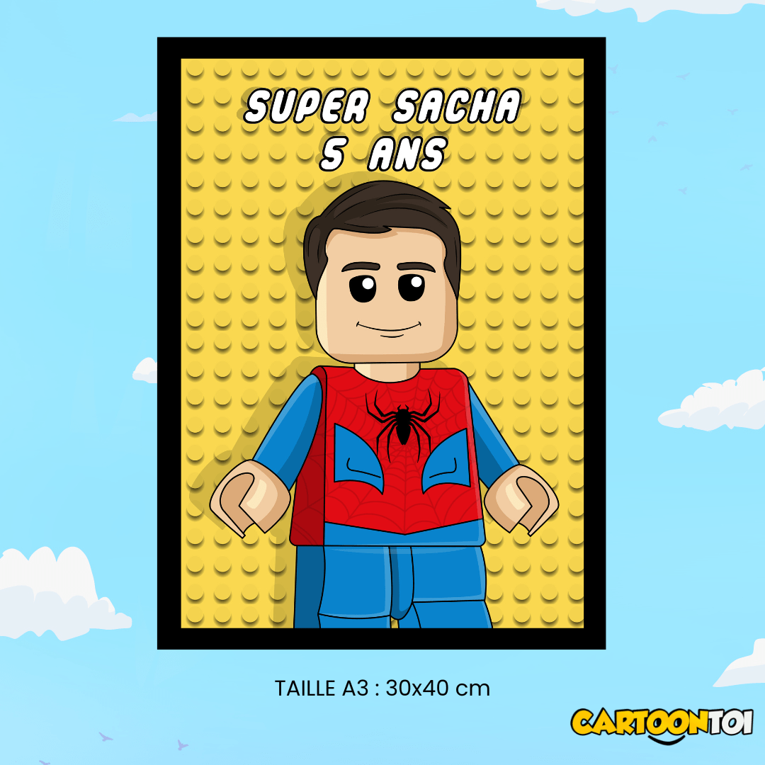 Portrait Lego dans le style de Spiderman