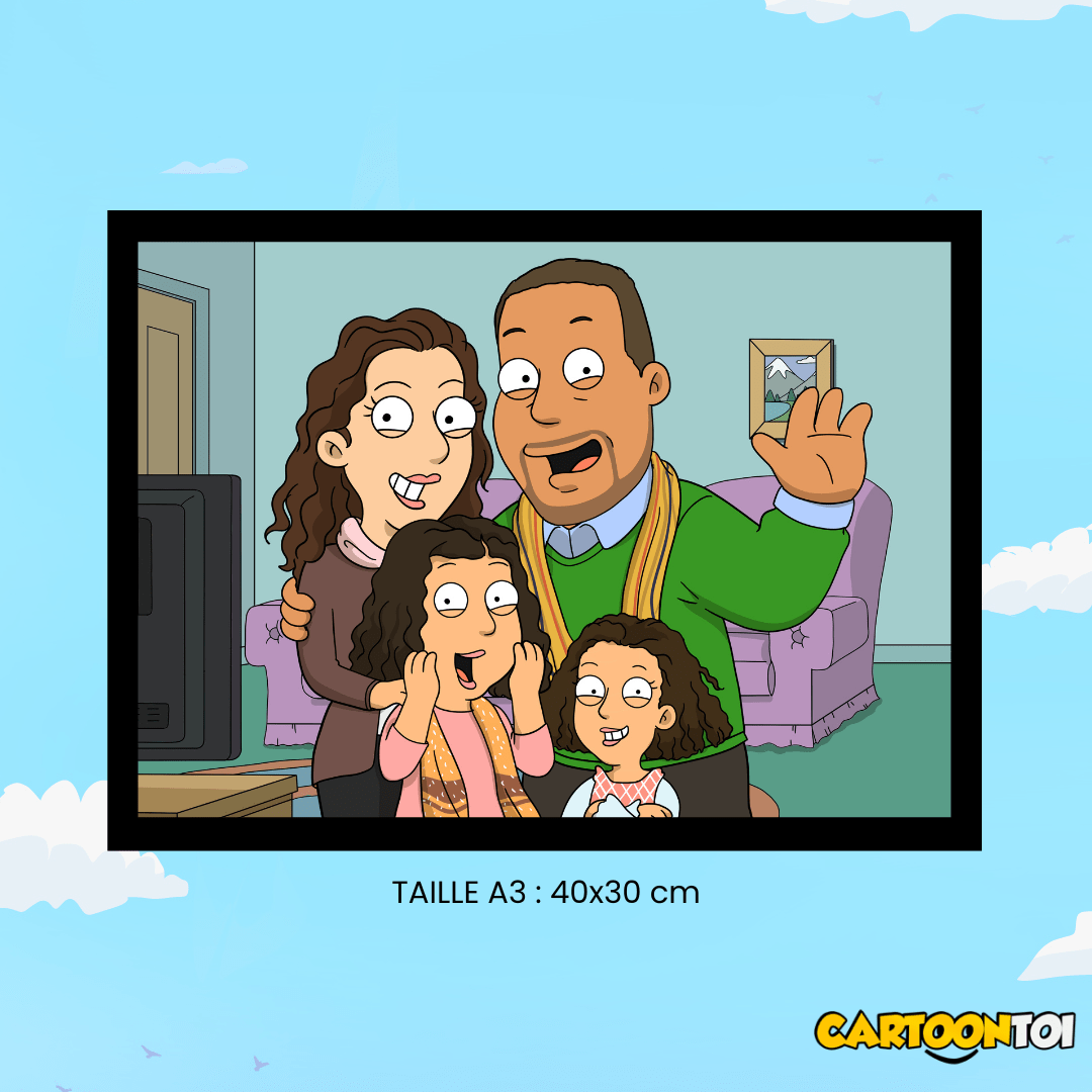 portrait personnalisé dans le style de Family Guy