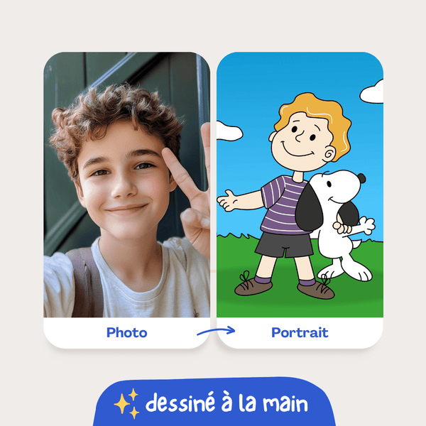 Portrait Snoopy Personnalisé - Devient un Peanuts