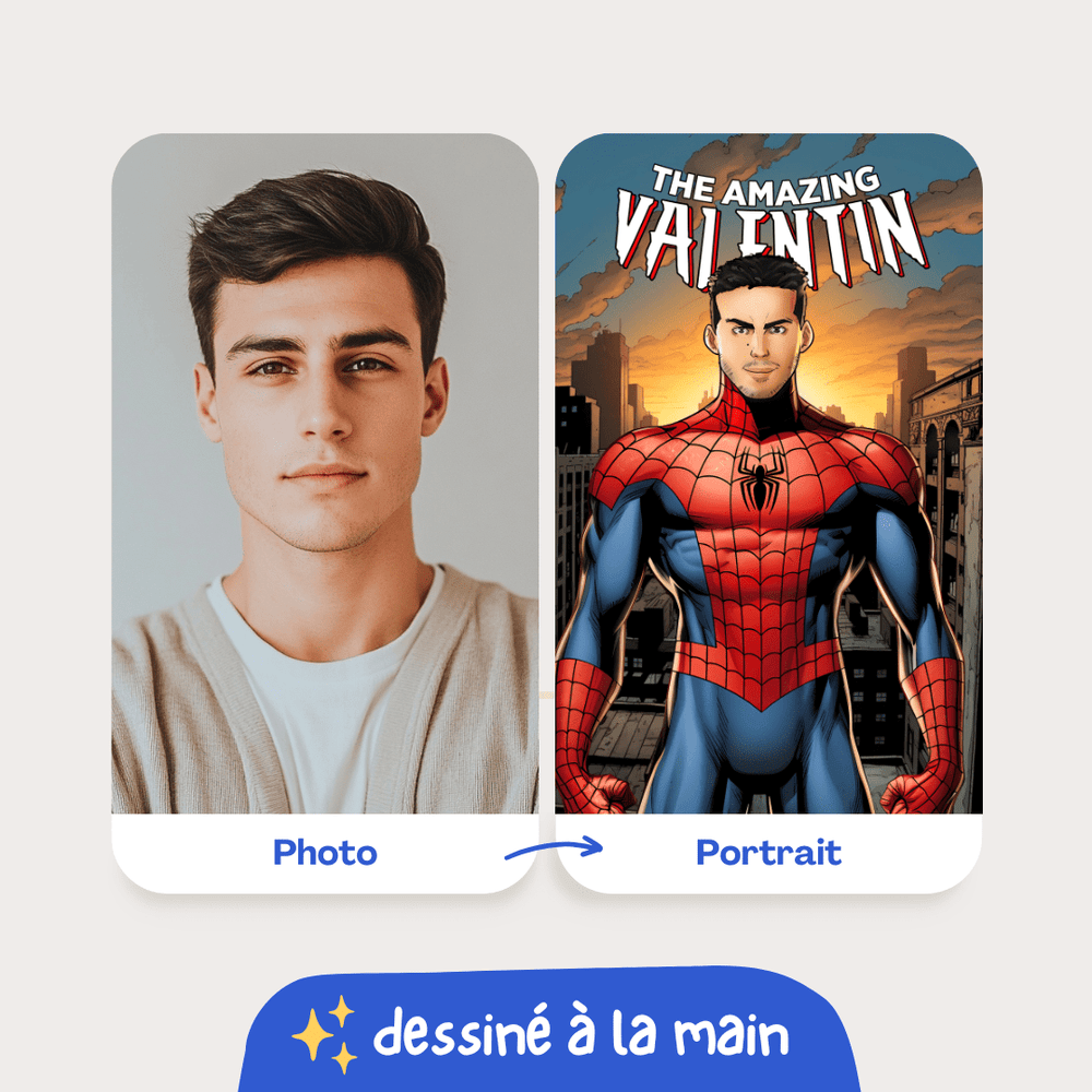 Créer mon Portrait Spiderman Personnalisé | Cartoon Toi