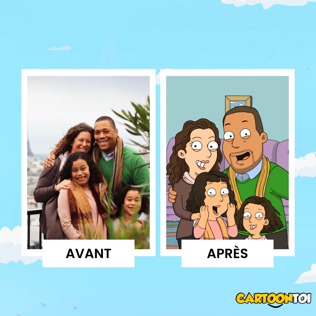 Portrait de famille Personnalisé en personnage de Family Guy